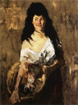 William Merritt Chase : Woman with a Basket